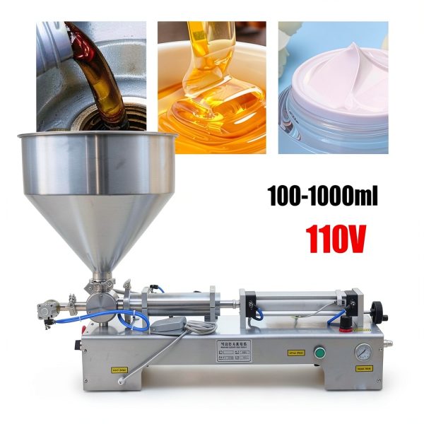 Stainless Steel Horizontal Pneumatic Liquid Filler 100-1000ml GuGeYans-1