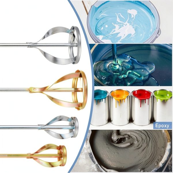 Paint Mixer for Drill 4 piece set Otoolling Zinc Plated Stirrers-2
